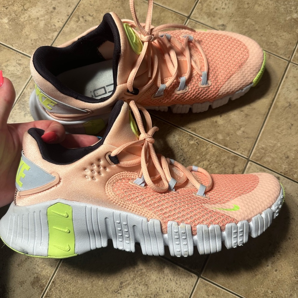 Nike Coral and Lime Athletic Shoes
